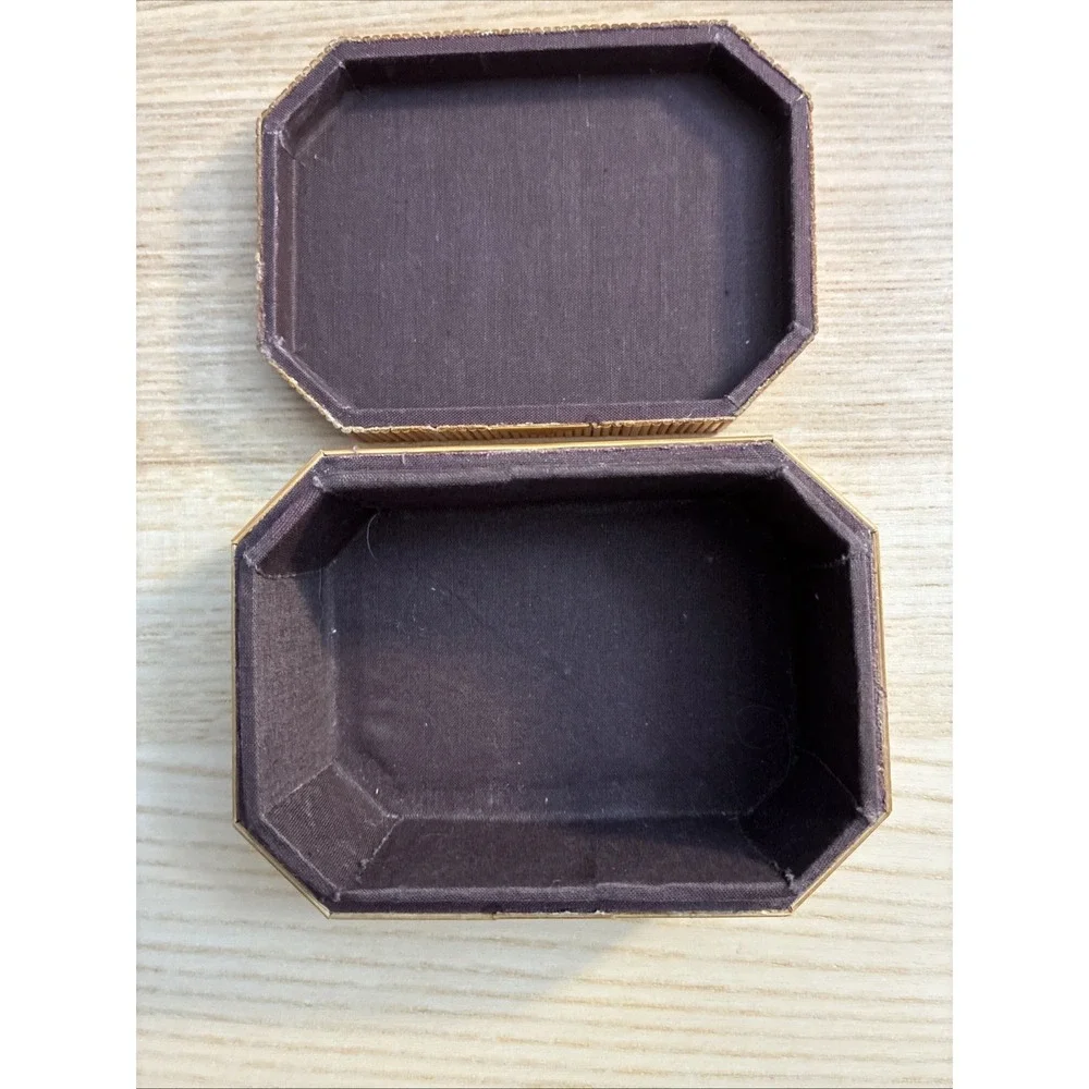 Octagon Hand Carved‎ Inlaid Wood Box for Jewelry & Trinkets with Gazelle